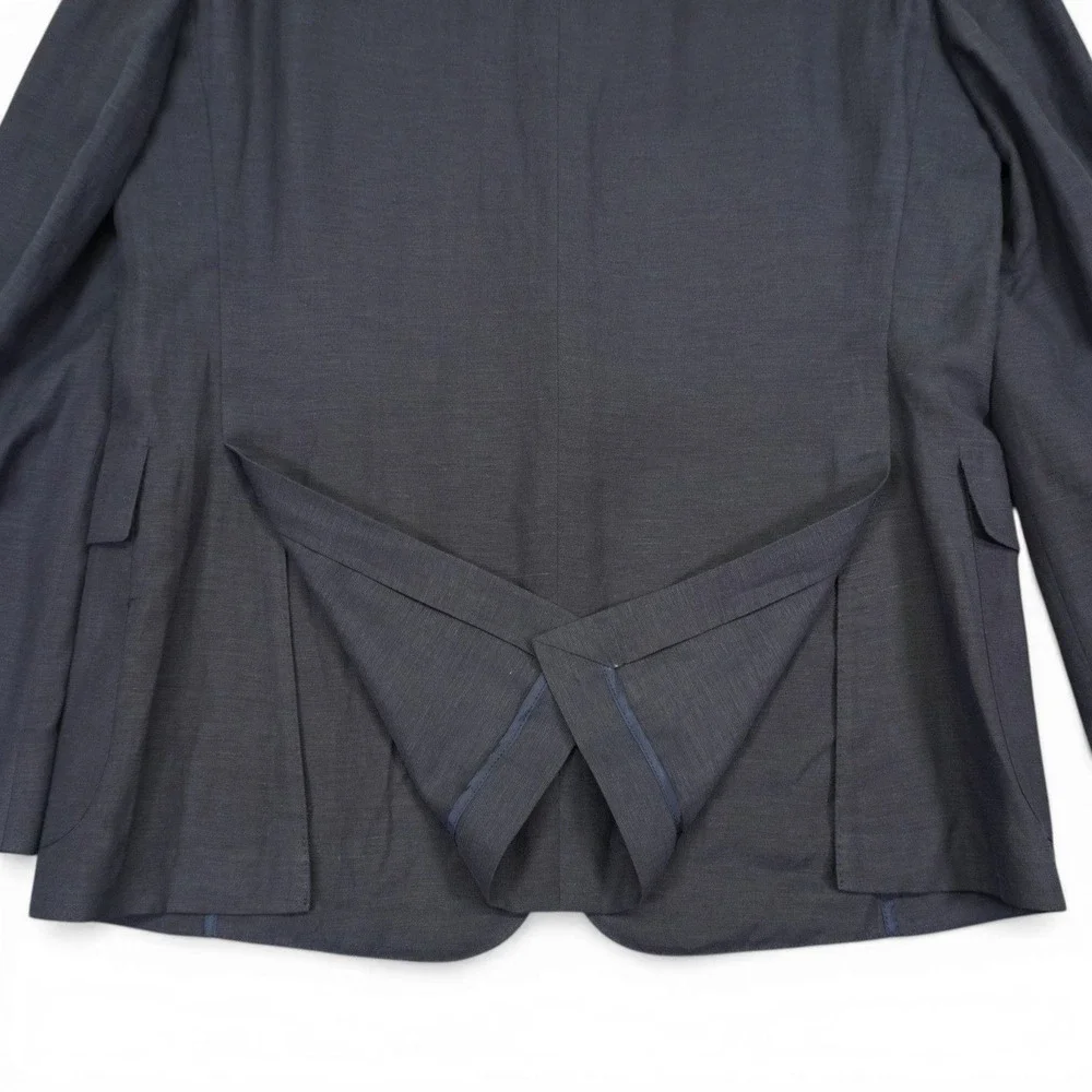NEW Ralph Lauren Purple Label Blazer Sport Coat Mens 44R Navy Silk Linen Luxury